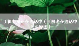 手机老是正在通话中（手机老在通话中什么原因）