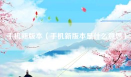 手机新版本（手机新版本是什么意思）