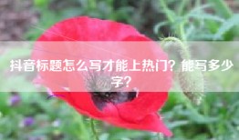 抖音标题怎么写才能上热门？能写多少字？