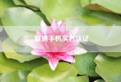 联通手机实名认证