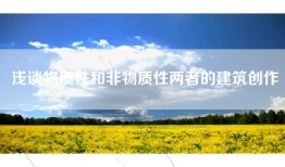 浅谈物质性和非物质性两者的建筑创作