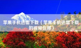 苹果手机迅雷下载（苹果手机迅雷下载的视频在哪）