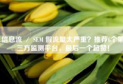 信息流 ／ SEM 假流量太严重？推荐6个第三方监测平台，最后一个超赞！