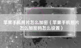 苹果手机照片怎么加密（苹果手机照片怎么加密码怎么设置）