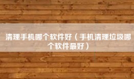 清理手机哪个软件好（手机清理垃圾哪个软件最好）