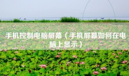 手机控制电脑屏幕（手机屏幕如何在电脑上显示）