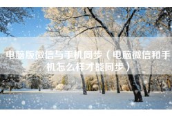 电脑版微信与手机同步（电脑微信和手机怎么样才能同步）