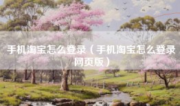 手机淘宝怎么登录（手机淘宝怎么登录网页版）