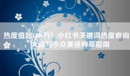 热度值超1100万！小红书关键词热度查询，大众与小众赛道种草指南