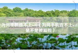 为何手机连不上wifi（为何手机连不上wifi,是不是被监控）