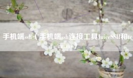手机端ssh（手机端ssh连接工具JuiceSSH和termius）