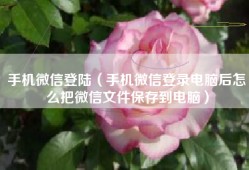 手机微信登陆（手机微信登录电脑后怎么把微信文件保存到电脑）