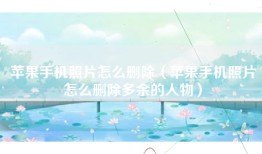 苹果手机照片怎么删除（苹果手机照片怎么删除多余的人物）