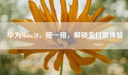 华为Mate70，碰一碰，解锁支付新体验