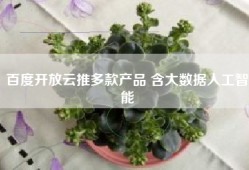 百度开放云推多款产品 含大数据人工智能