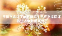 手机字库坏了能开机吗（手机字库损坏能进入恢复模式吗）