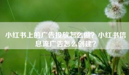 小红书上的广告投放怎么做？小红书信息流广告怎么创建？