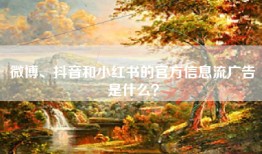 微博、抖音和小红书的官方信息流广告是什么？