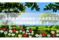 小米手机怎么连接蓝牙（小米手机怎么连接蓝牙耳机配对不上）