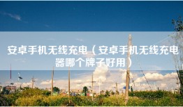 安卓手机无线充电（安卓手机无线充电器哪个牌子好用）
