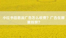 小红书信息流广告怎么收费？广告在哪里投放？