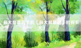 最大屏幕的手机（最大屏幕的手机有多大）