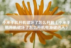 小米手机开机键坏了怎么开机（小米手机开机键坏了怎么开机电源键进入）
