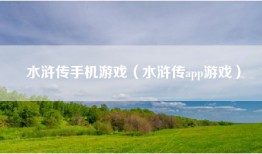 水浒传手机游戏（水浒传app游戏）