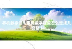手机数字键（手机数字键盘怎么变成九宫格）