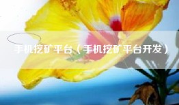 手机挖矿平台（手机挖矿平台开发）