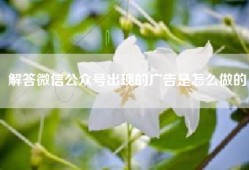 解答微信公众号出现的广告是怎么做的