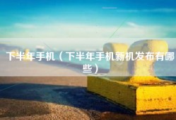 下半年手机（下半年手机新机发布有哪些）