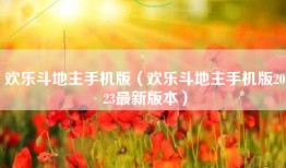 欢乐斗地主手机版（欢乐斗地主手机版2023最新版本）