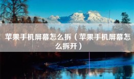 苹果手机屏幕怎么拆（苹果手机屏幕怎么拆开）