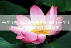 一个手机可以用两张电信卡吗（一个手机可以用两张电信卡吗苹果）