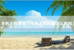 手机入网查询（手机入网时间怎么查询）