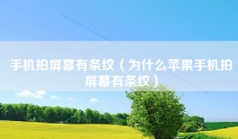 手机拍屏幕有条纹（为什么苹果手机拍屏幕有条纹）