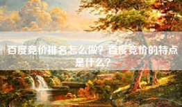 百度竞价排名怎么做？百度竞价的特点是什么？