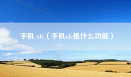 手机 nfc（手机nfc是什么功能）