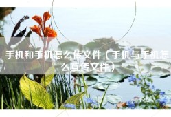 手机和手机怎么传文件（手机与手机怎么互传文件）