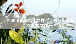 手机和手机怎么传文件（手机与手机怎么互传文件）