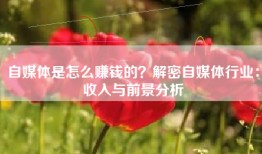 自媒体是怎么赚钱的？解密自媒体行业：收入与前景分析