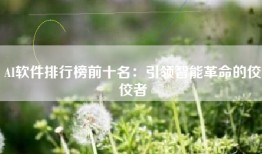 AI软件排行榜前十名：引领智能革命的佼佼者