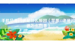 手机总是闪退是什么原因（苹果13老是闪退怎么回事）