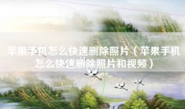 苹果手机怎么快速删除照片（苹果手机怎么快速删除照片和视频）