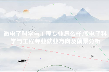微电子科学与工程专业怎么样,微电子科学与工程专业就业方向及前景分析