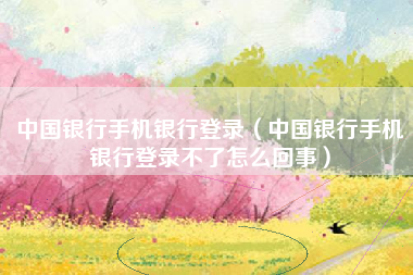 中国银行手机银行登录（中国银行手机银行登录不了怎么回事）